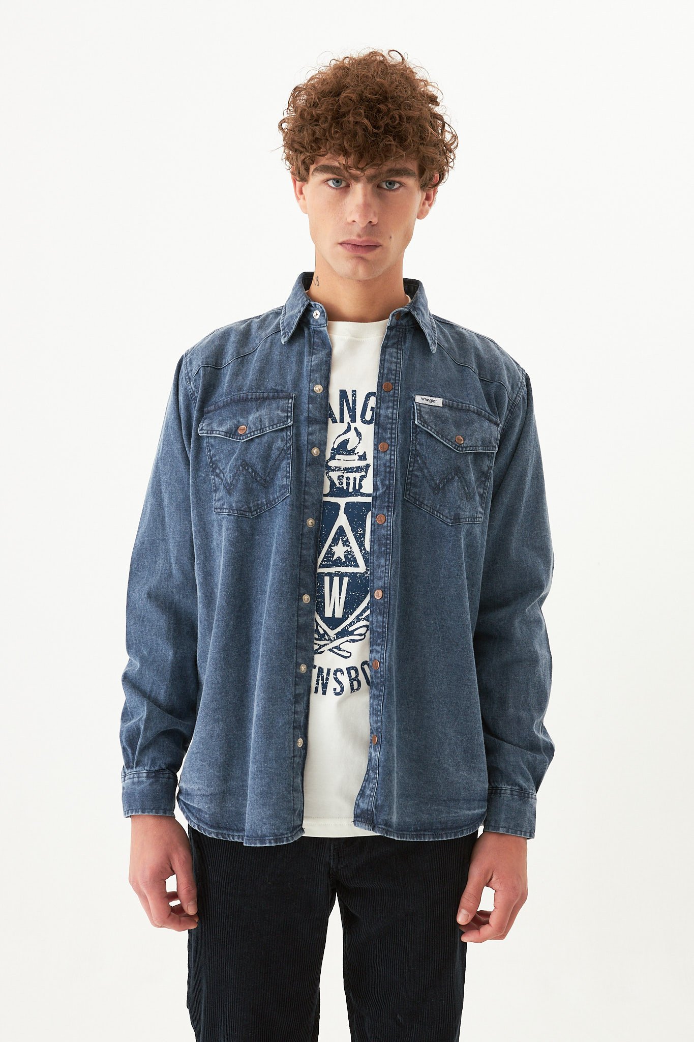 Camisa Western LS Thread Blue